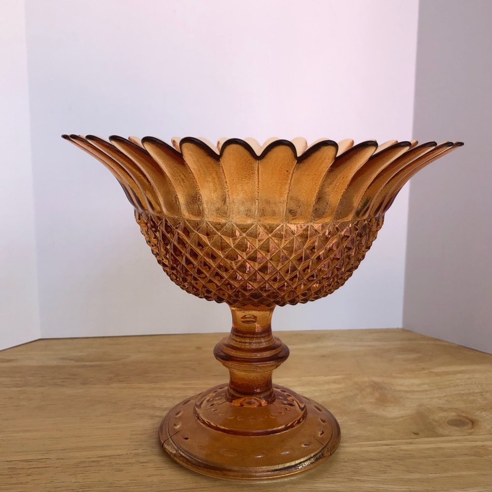 Sunflower Pedestal Glass Bowl